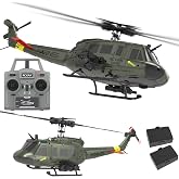 Ssccgym 315MM UH-1 Remote Control Helicopter Aircraft for Adults Expert 6CH C032 RC Heli Maintain Altitude Brushless Motor/Optical Flow Positioning/Fly Upside Down 3D Rolling (RTF 2Battery)