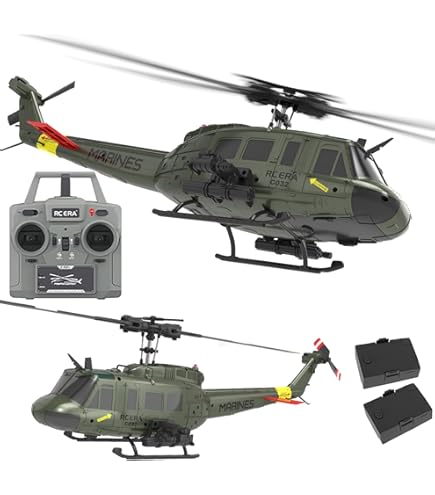TechSpieler UH-1 Huey RC Hubschrauber 1/48 - 6-Kanal Mit 3D Stunt Flug