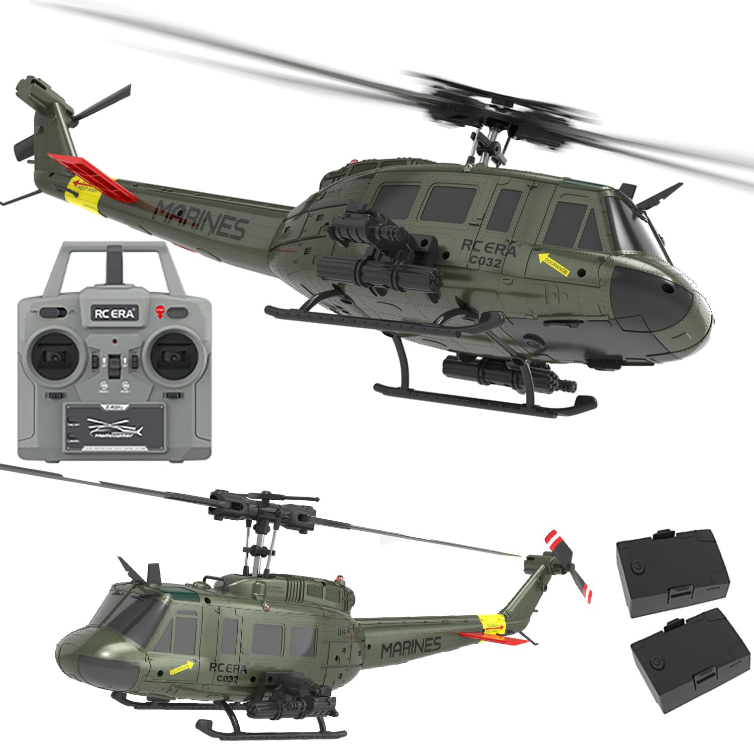 Photo 1 of Ssccgym 315MM UH-1 Remote Control Helicopter Aircraft for Adults Expert 6CH C032 RC Heli Maintain Altitude Brushless Motor/Optical Flow Positioning/Fly Upside Down 3D Rolling (RTF 2Battery)