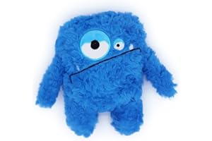 HUGEME Plush Squeaky Dog Toy, Crinkle Stuffed Dog Toy Keep Them Busy Tug of War Birthday Dog Chew Toy for Small Medium Large Dogs (Blue)