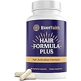 EVERFAITH Hair Formula Plus - Hair Growth Vitamins - Biotin for Hair Growth for Women & Men - with Keratin, Collagen, Saw Palmetto, Horsetail, Zinc, Ashwagandha, L-Lysine, Iron & More - 60 Capsules