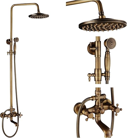Rozin Bathroom Rainfall Shower Tub Faucet Set 8 Inch Top