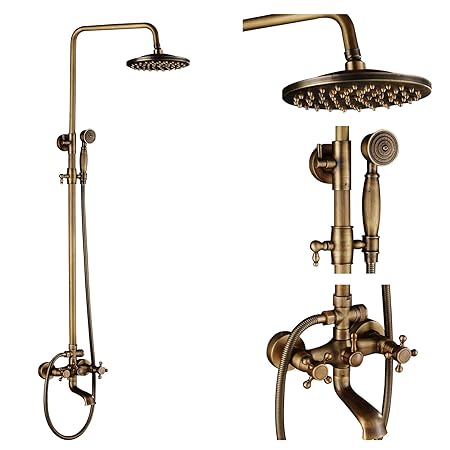 Rozin Bathroom Rainfall Shower Tub Faucet Set 8 Inch Top