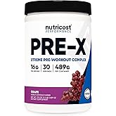 Nutricost Pre-X, Extreme Pre-Workout Powder Complex, Grape, 30 Servings, Vegetarian, Non-GMO and Gluten Free