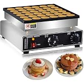 110V Commercial Mini Dutch Pancake Maker,36PCS Mini Pancake Maker Machine,Dutch Poffertjes Grill,Stainless Steel, Non stick,Breakfast，Snacks, Desserts, Restaurants, Cafes.