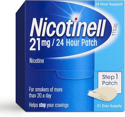 Nicotinell Nicotine Patch Stop Smoking Aid Step 1 21 mg 24 Hour 24 Patches