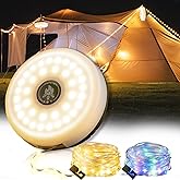 Sutaig Camping String Lights, 4 in 1 Outdoor Camping Lantern with 8 Lighting Modes(32.8Ft), Quick 30s Recovery, Waterproof, Type-C Fast Charging, Portable Lights for Camping/Yard/Hiking
