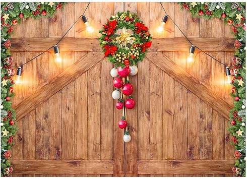 Funnytree 7x5ft Rustic Christmas Barn 