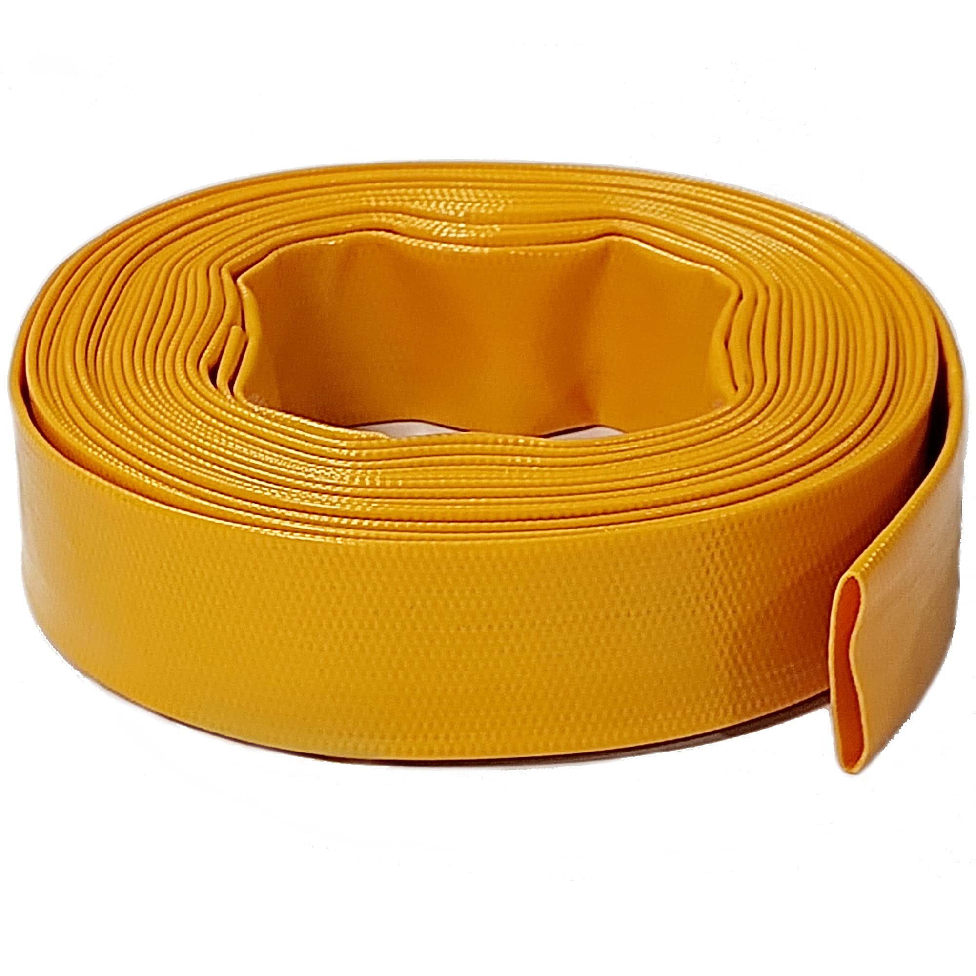 10m x 51mm (2 Inches) Lay Flat Water Discharge Pond Pump Hose, Yellow — image 1