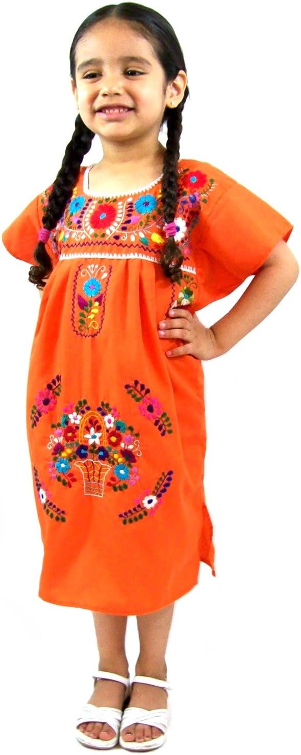 Leos Mexican Imports Girls Mexican Puebla Dress