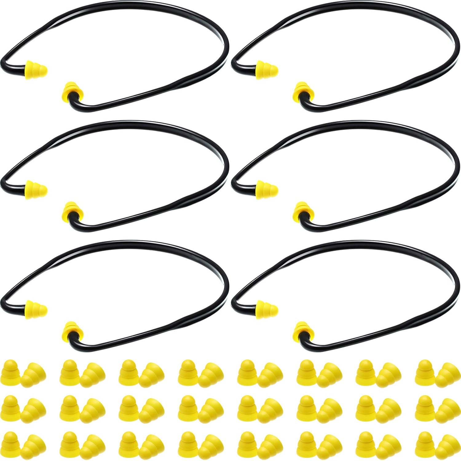 6 Pairs Banded Earplugs Silicone Banded Hearing Protection