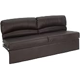 RecPro Charles RV 72" Jackknife Loveseat Sleeper Chestnut | Suprima Fabric, Foam Cushions, Sofa to Bed Conversion, Easy Operation