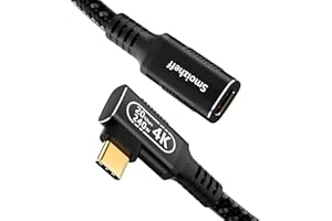 0.5m 90-Degree Right Angle USB-C Extension Cable, 20Gbps USB 3.2 Gen 2 & 240W PD Fast Charging, 4k@60Hz Video,Nylon Braided M