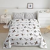 Feelyou Kids Duck Comforter Set Twin Size Duck Hunting Bedding Set for Boys Girls Teens Bedroom Decor Wild Animals Comforter Women Men Botanical Duvet Set with 1 Pillow Case