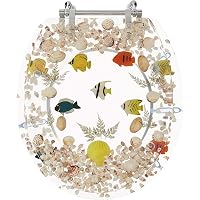 Clear Acrylic Toilet Seat With Cover – 17 Inch Round, Heavy-Duty Aquarium Style, UV-Protected & Comfort-Fit Design