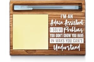 WAINVNIAW Admin Assistant Gifts, Admin Assistant Sticky Note Holder, Admin Assistant Office Decor, Admin Assistant Desk Organization, Admin Assistant Desk Self-Stick Note Pad Holders WPP38