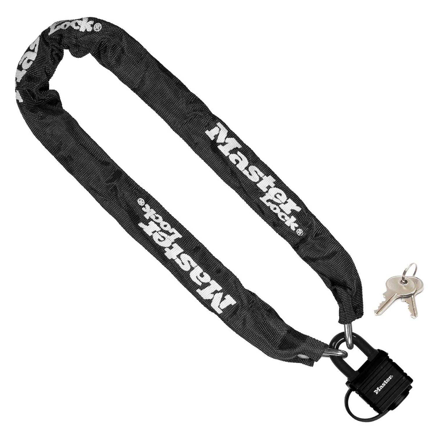 MASTER LOCK Bike Chain Lock with Padlock [Key] [90 cm Chain] 8390EURDPRO - Ideal for Bike, Mountain Bike, Road Bike, Folding Bike