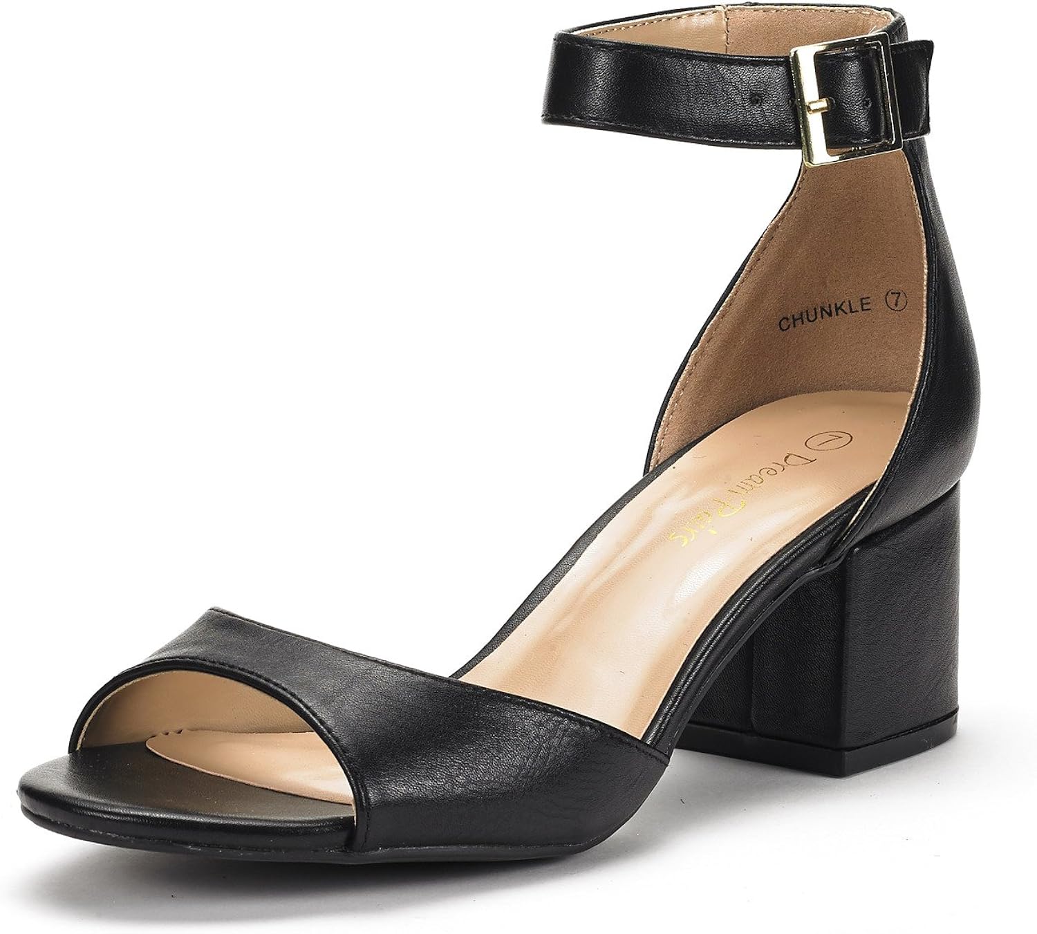 DREAM PAIRS Women's Chunkle Low Heel Sandals Ankle Strap Dress Shoes