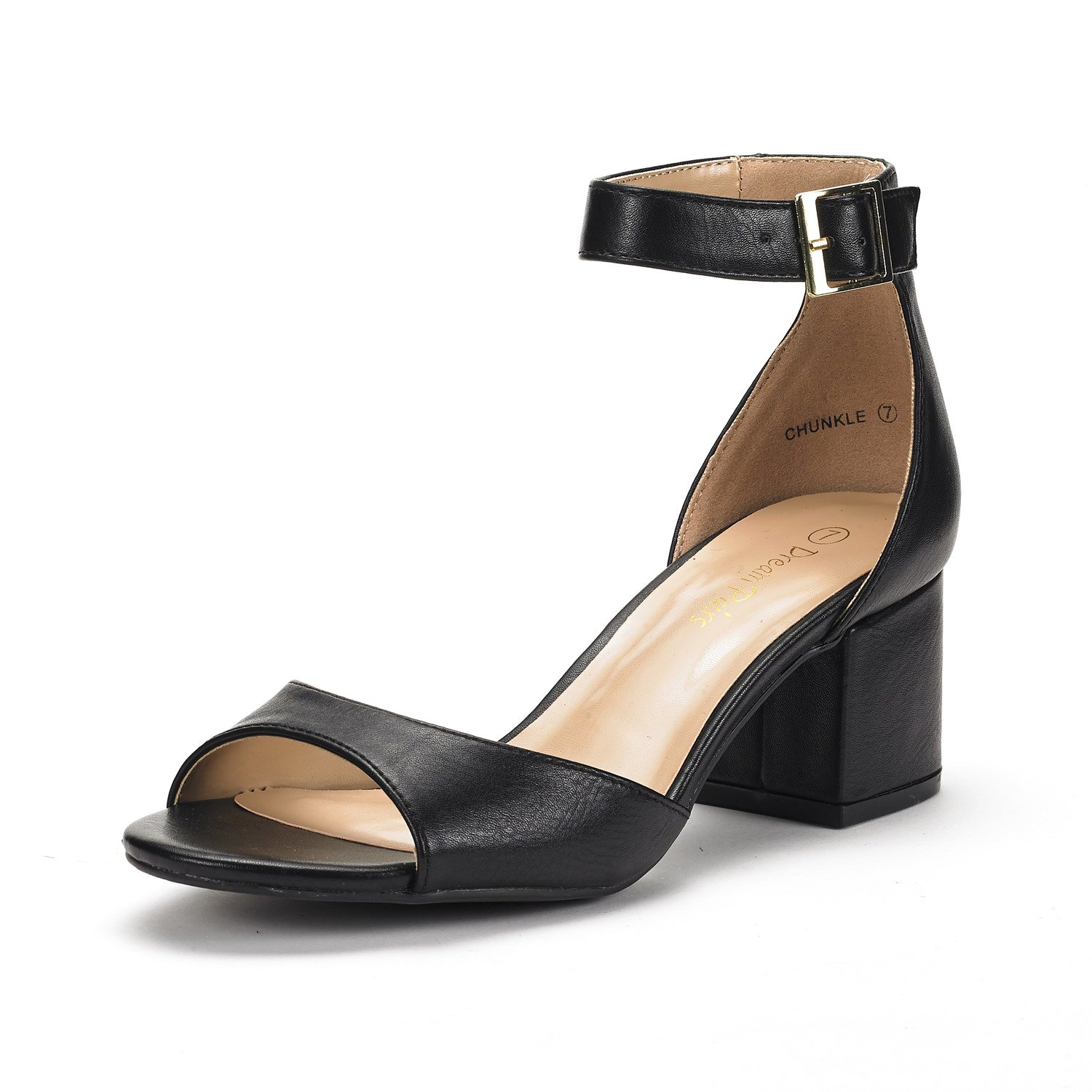 DREAM PAIRS Women's Chunkle Low Heel Pump Sandals