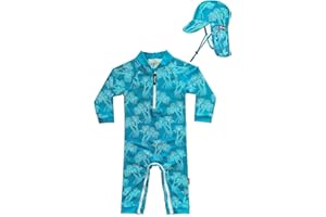 weVSwe Baby Boy Girl Swimsuit Toddler Bathing Suit UPF 50+ Rash Guard Infant Swimwear with Swim Hat Newborn-3 Years