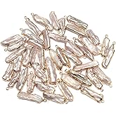 QSLLER 4pcs Natural Pearl Pendants Irregular Multiple Shapes Cultured Freshwater Baroque Pearl Charms for Jewelry Making Gift