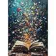 ZQEATRY Diamond Painting Kits for Adults Beginner,Butterfly On Book Page Diamond Art Kits,DIY 5D Full Drill Paint by Diamonds with Paintings Arts and Crafts for Home Decor 12 X 16Inch
