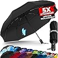 TUMELLA Strongest Windproof Travel Umbrella (Compact, Superior & Beautiful), Small Strong but Light Portable and Automatic Folding Rain Umbrella, Durable Premium Grip, Fits Car & Backpack