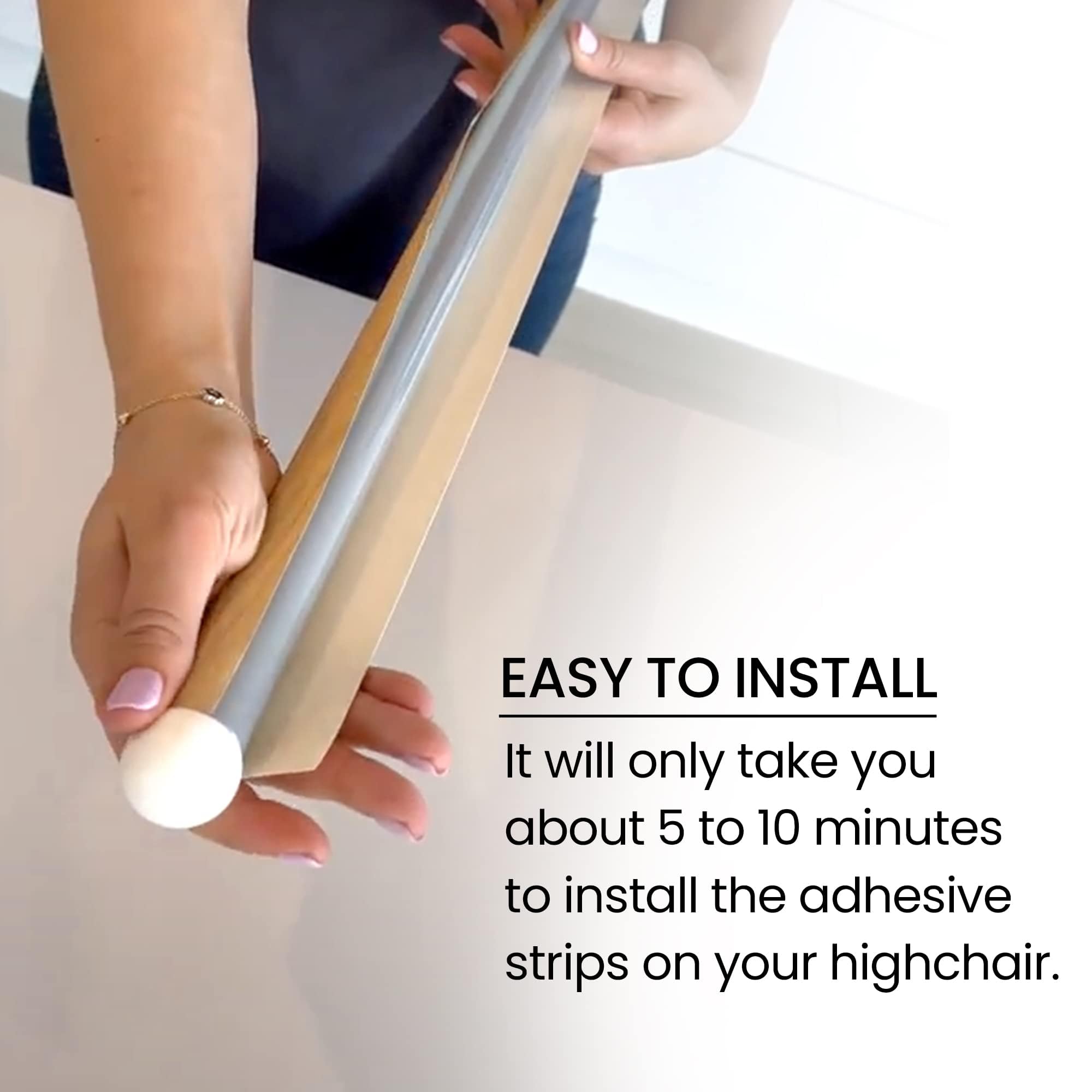 Highchair Decorative Leg Wraps, Bamboo Style, Highchair Accessories, Compatible with IKEA Antilop Highchair, Includes 4 Pre-Cut Adhesive Strips