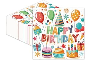 LDFDRT Happy Birthday Paper Napkins Disposable Dessert Napkins Party Supplies for Baby Shower Weddings,Birthday,Bar Party Favors