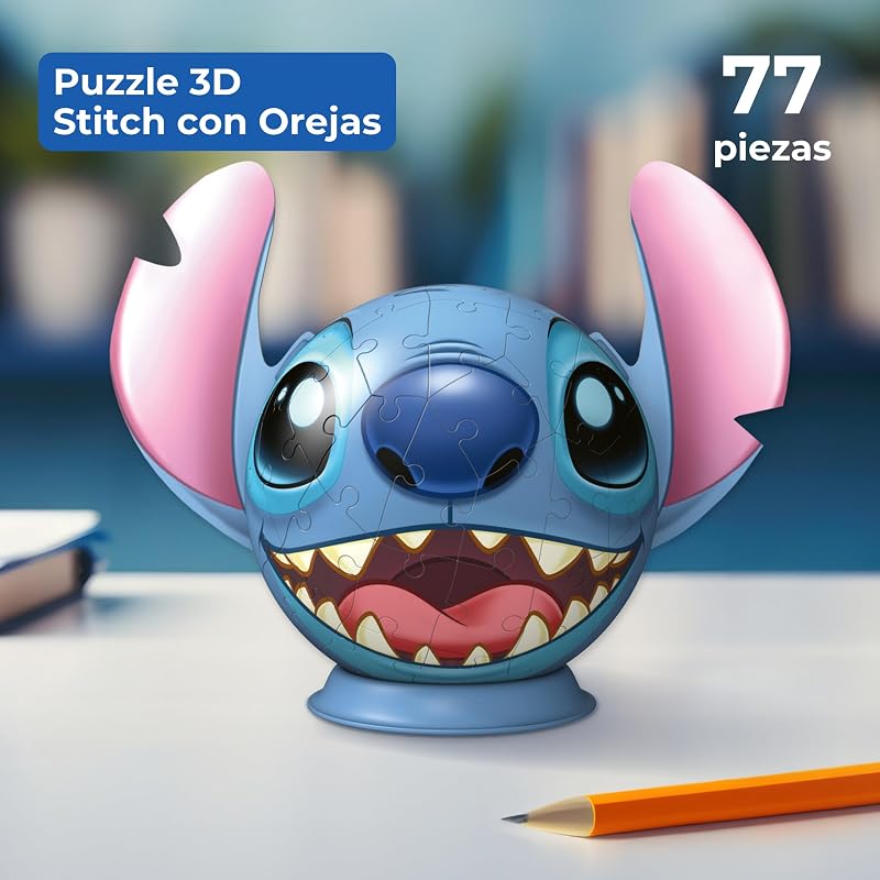 Ravensburger - Puzzle 3D, Disney: Ponto com Orelhas, Modelo para Adultos e Crianças 6+ Anos, 72 Peças Puzzle