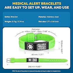 Theluckytag Medical Bracelets for Men Women with QR