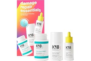 K18 Damage Repair Essentials Kit, Travel-Friendly Trio Featuring Mini Hair Mask, Mini Hair Oil & Detox Shampoo
