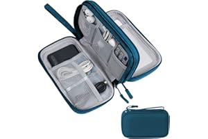 Skycase Travel Cable Organizer,Large Electronics Accessories Cases, All-in-One Storage Bag,[Waterproof] Accessories Carry Bag for USB Data Cable,Earphone Wire,Power Bank, Phone,Green