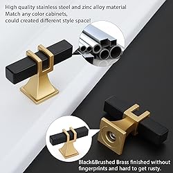 Lepatape 15 Pack Cabinet Knobs Black and Gold