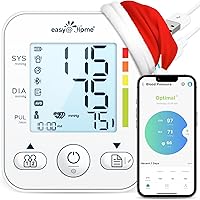 Blood Pressure Monitor for Home Use: Large Cuff Easy@Home Bluetooth Upper Arm BP Machine - Backlit LCD Display & 3 Users 500 