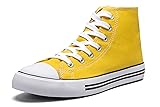 Hightop Canvas Sneakers, Yellow, 13-Little Kid
