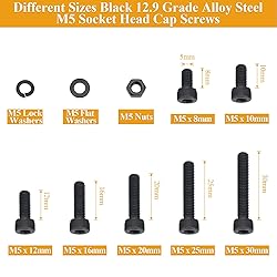 205 Pieces M5 Screws Nuts Washers Set