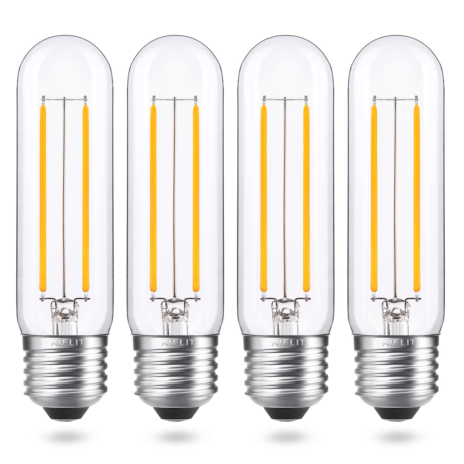 Photo 1 of AIELIT Vintage T10/T30 LED Bulb 25 Watt Equivalent, Warm White 2700K, 200 Lumens, E26 Base, 2W Dimmable Led Tubular Bulbs, Classic Filament Edison Bulb for Pendant Lights Chandelier, 4-Pack
