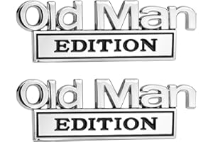 2PCS Old Man Edition Car Emblem, 3D Metal Sticker Badge for Side Rear Tailgate Bumper, Car Emblem Decal for Car, Trucks, SUV 