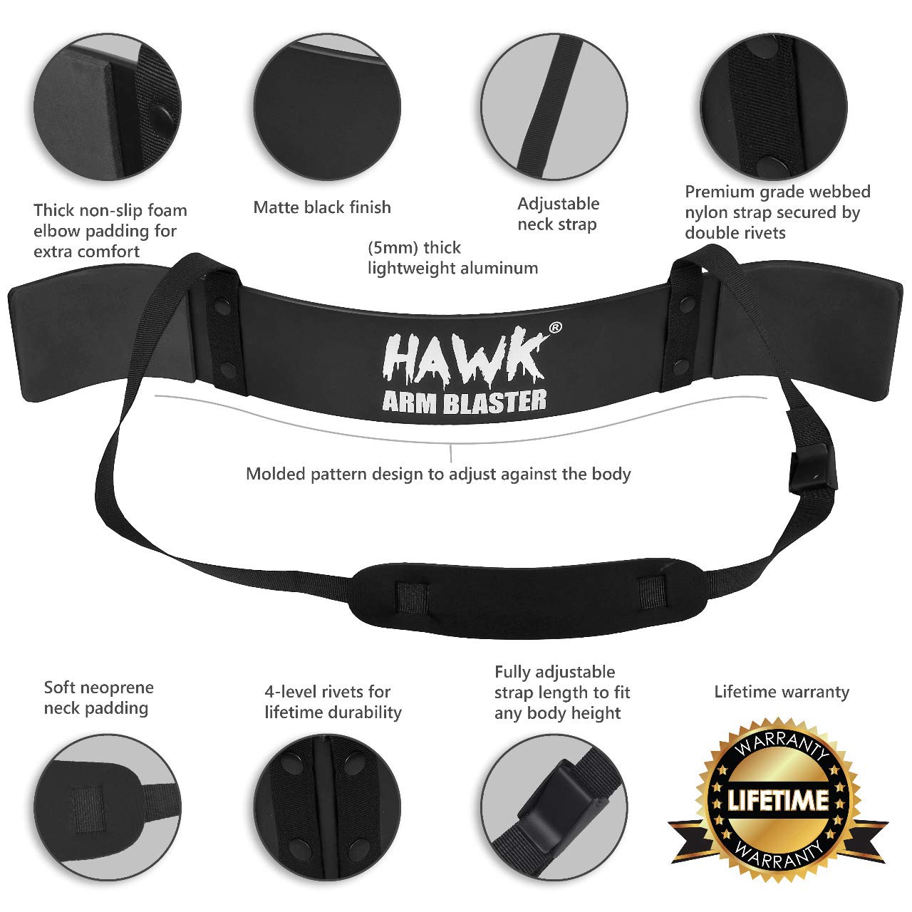 Hawk Sports Arm Blaster for Biceps & Triceps Dumbbells