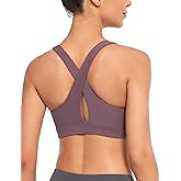 Yvette Yoga Sports Bras for Women Light Support Sexy Criss Cross Back Bra with Removable Pad