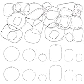 KISSITTY 24pcs Open Back Bezel Charms Round Ring Rectangle Shape Platinum Color Hollow Metal Pendants for DIY Resin Jewelry Making Crafts Necklaces Earrings