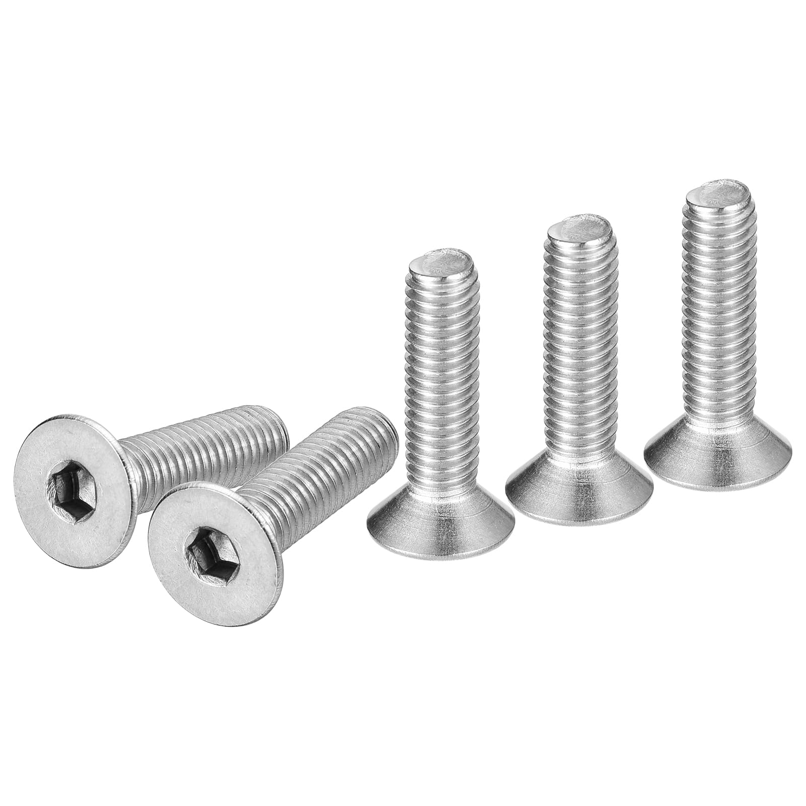 DTGN M5-0.8 x 20mm Flat Head Socket Cap Screws, 50 Pack 304 Stainless Steel Hex Socket Flat Head Screws, Full Thread, Countersunk Bolts — image 1