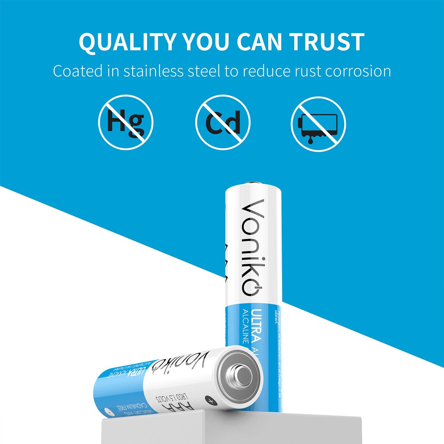 VONIKO - Premium Grade AAA Batteries - 24 Pack - Alkaline Triple A Battery - Ultra Long-Lasting, Leakproof 1.5v Batteries - 10-Year Shelf Life: Home Audio & Theater