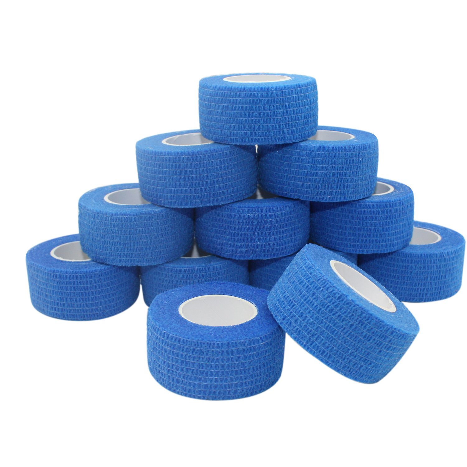 COMOmed Cohesive Bandages Vet Wrap Elastic Bandage Blue 2.5cm x 4.5m 12 rolls Ankle Non-woven FDA certified