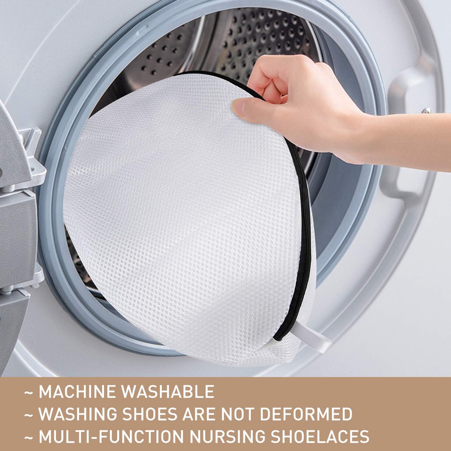 WENTS Laundry Mesh Bag for Shoes/Sneaker, Premium Multi Protection Wash Laundry Net With Durable Zipper Laundry Bag for Travel 4-Pack - Image 5