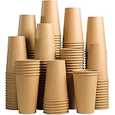 Lamosi 180 Count 16 oz Kraft Paper Cups, Disposable Paper Coffee Cups, 16 Ounce Drinking Cups, Water Cups for Party Picnic Cafe & Bar Use