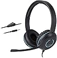 Cyber Acoustics Stereo PC Headset, 3.5mm Connection, in-line Control for Volume, Noise Cancelling Mic & Adjustable Mic Boom for PC, Mac & Tablets, Perfect for Classroom, Home or Office (AC-5002A)