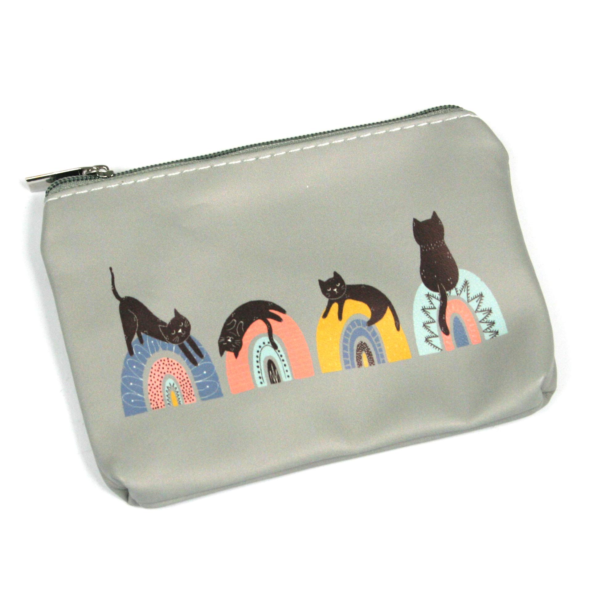 Cat on a Rainbow Design Wash Make Up Cosmetics Bag