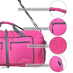 Woogwin Travel Duffel Bag Large Foldable Waterproof